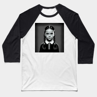 ADDAMS Family, Wednesday-inspired design, Baseball T-Shirt